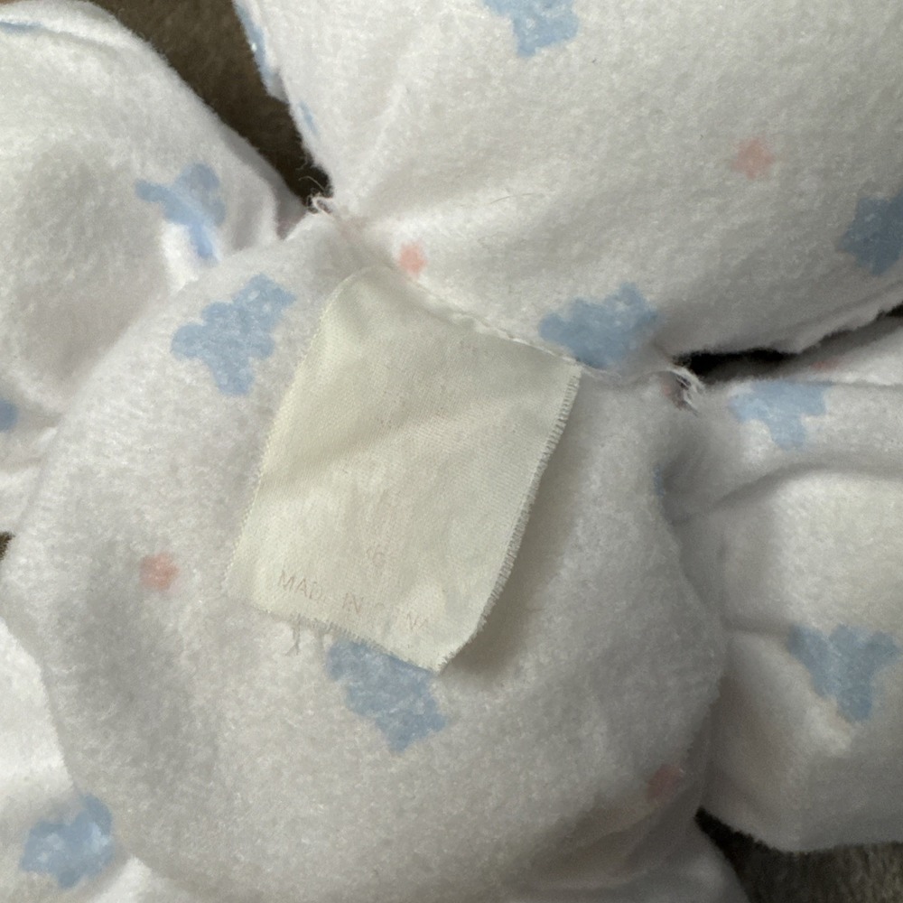 Vintage 1989 Fisher Price Slumber Babies Baby Doll White Blue Bear Print Plush - Picture 5 of 5